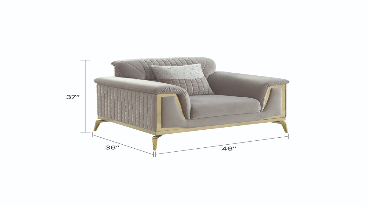 Aidora Velvet Sofa, Loveseat & Chair Set