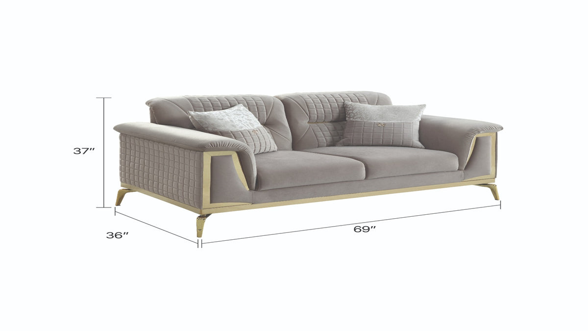 Aidora Velvet Sofa, Loveseat & Chair Set