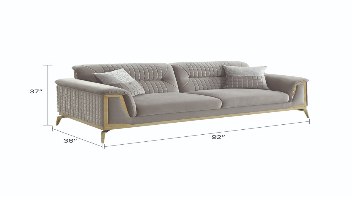 Aidora Velvet Sofa, Loveseat & Chair Set