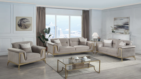 Aidora Velvet Sofa, Loveseat & Chair Set