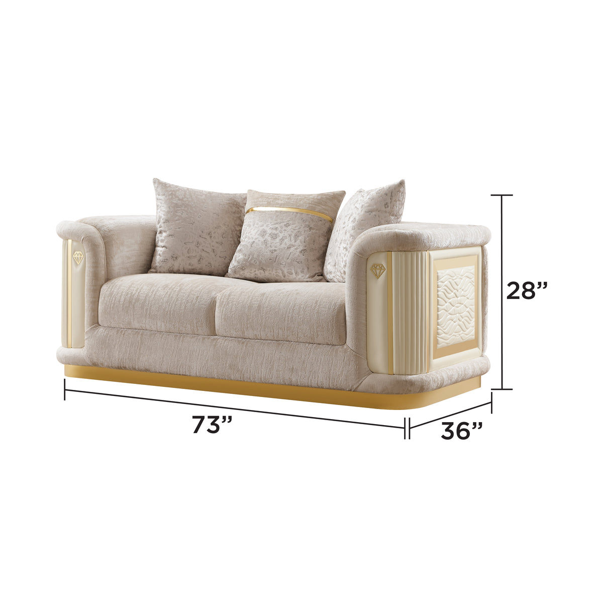 Bonavia Fabric Sofa, Loveseat & Chair Set