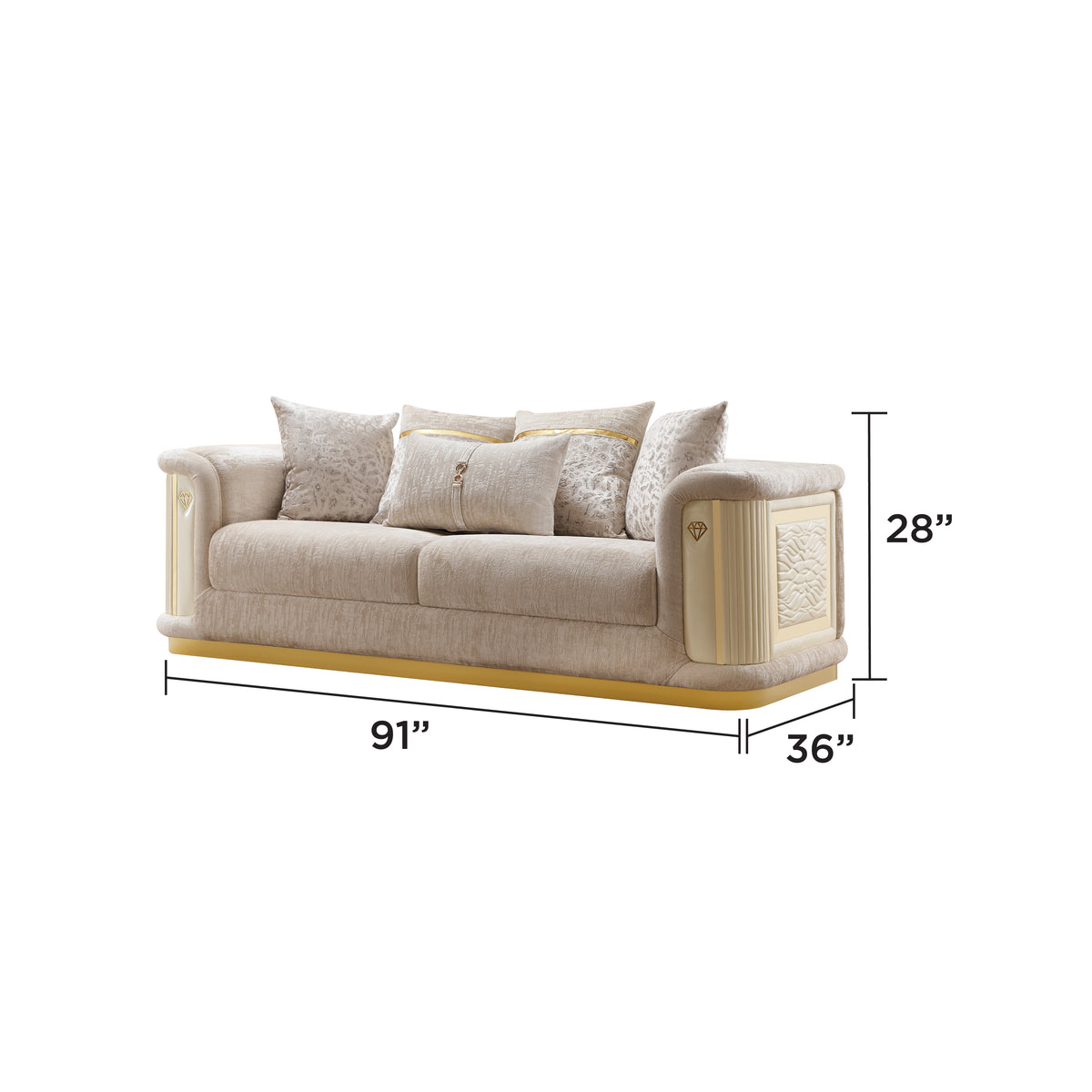 Bonavia Fabric Sofa, Loveseat & Chair Set