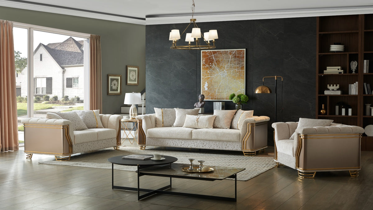Chatelle Velvet Sofa, Loveseat & Chair Set