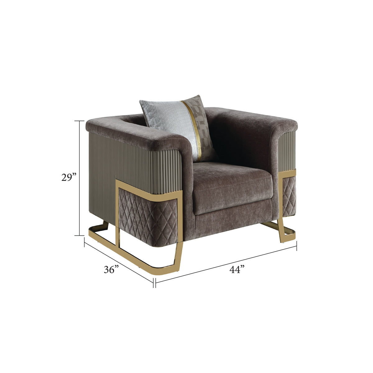 Malora Velvet Sofa, Loveseat & Chair Set
