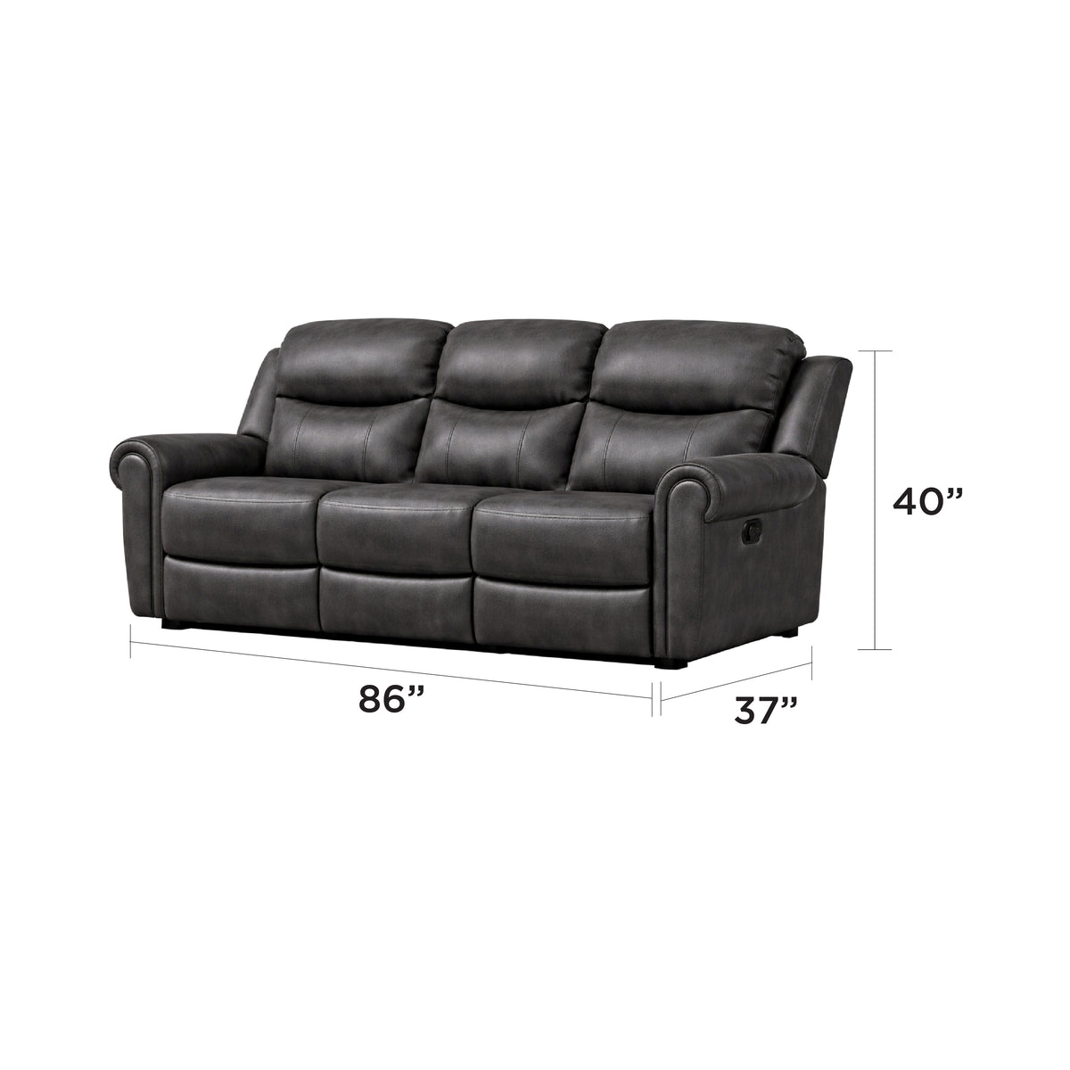 Suprema Faux Leather Reclining Sofa, Loveseat & Chair Set