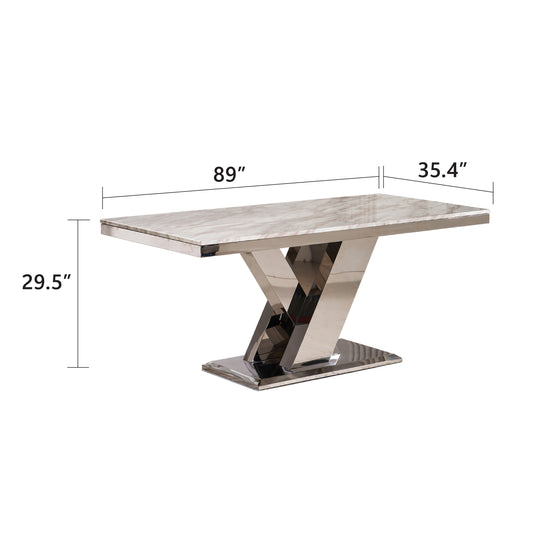 Remington Marble-Look 89" Dining Table