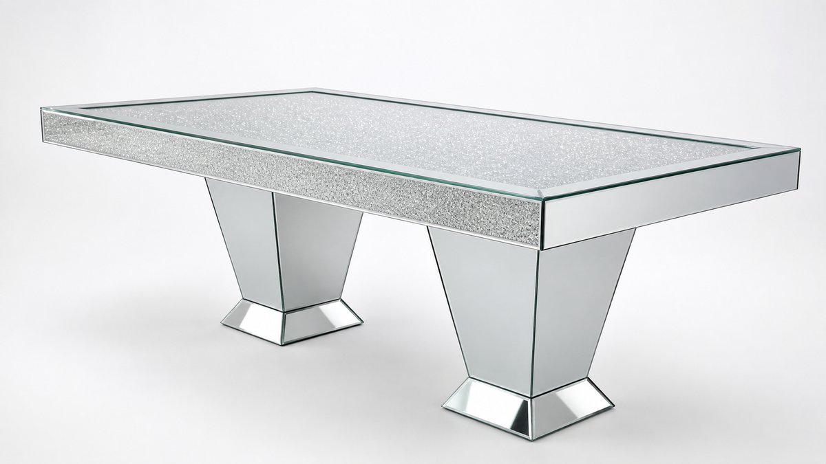 Crystalline Glass Top Dining Table