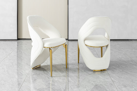 Ninette Dining Chair with Gold Legs