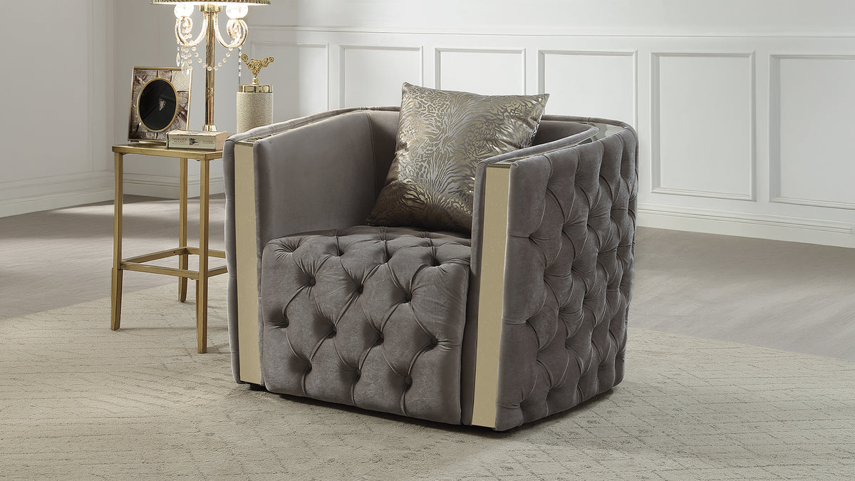 Naomira Velvet Sofa, Loveseat & Chair Set