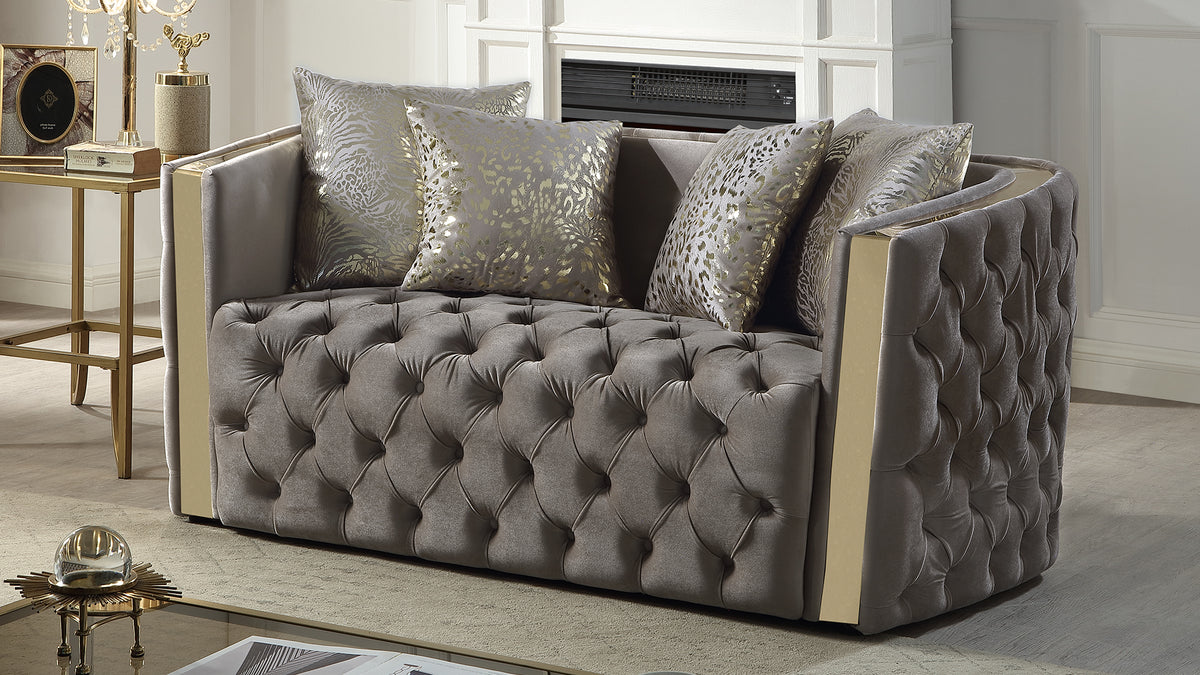Naomira Velvet Sofa, Loveseat & Chair Set