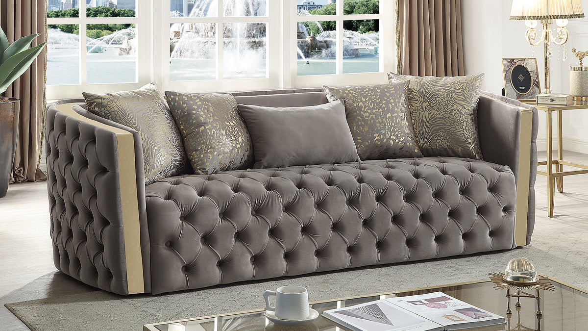 Naomira Velvet Sofa, Loveseat & Chair Set