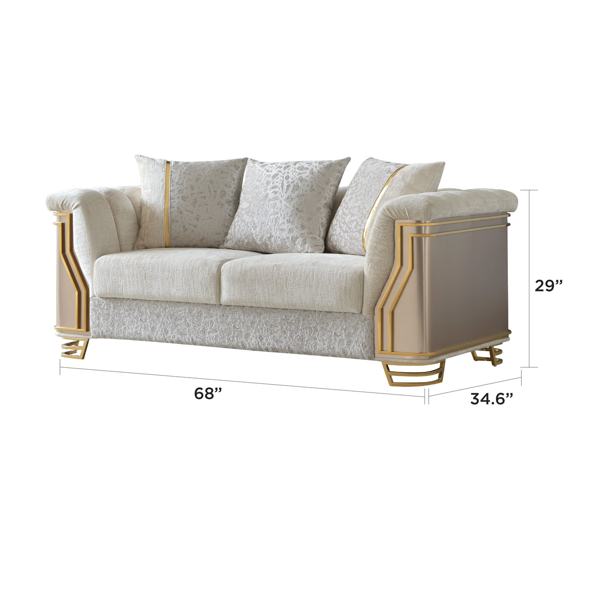 Chatelle Velvet Sofa, Loveseat & Chair Set