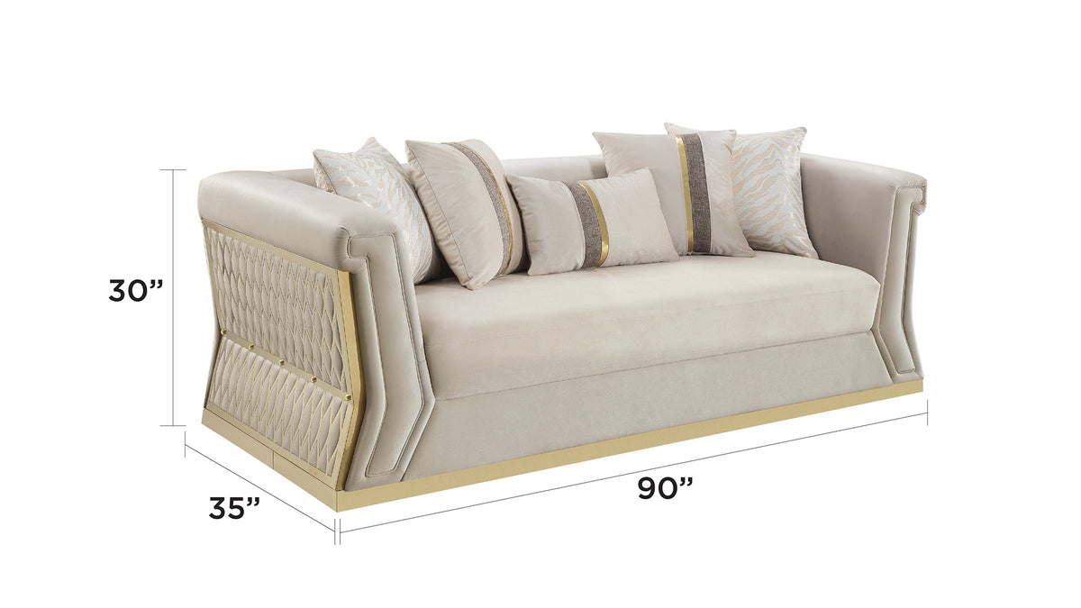 Blaisdell Velvet Sofa, Loveseat & Chair Set