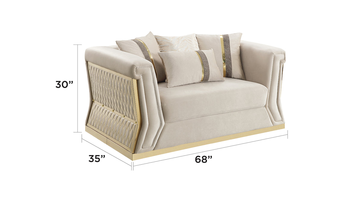 Blaisdell Velvet Sofa, Loveseat & Chair Set