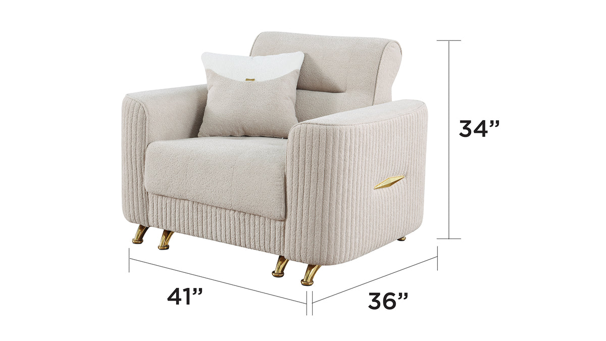 Blairmont Velvet Sofa, Loveseat & Chair Set