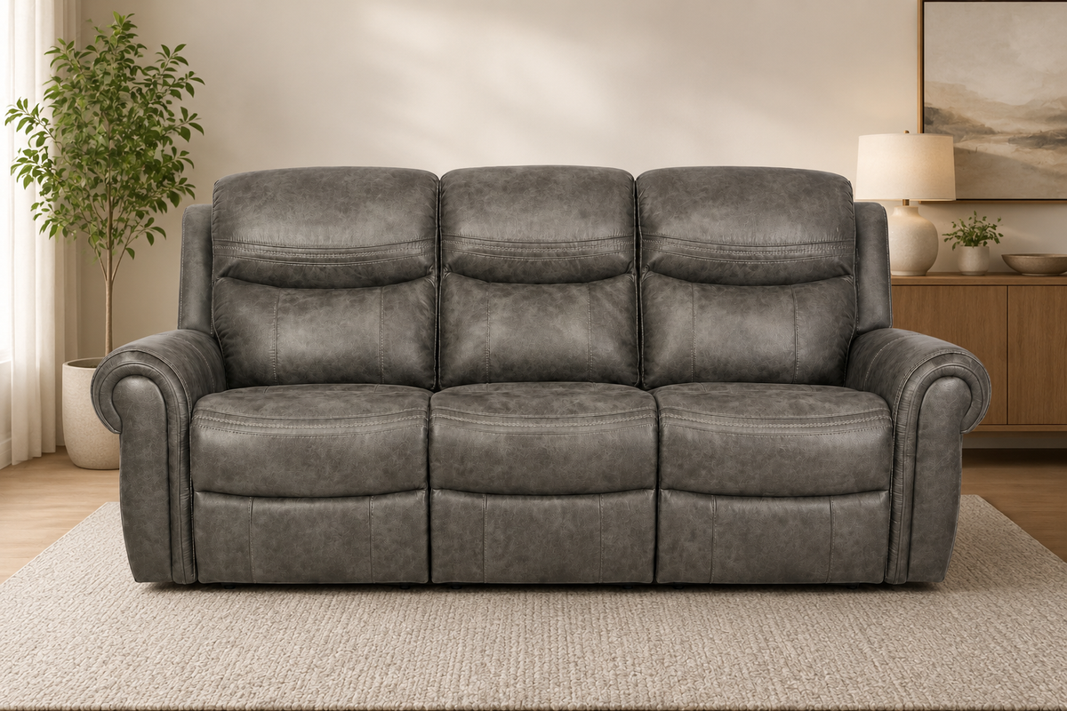 Suprema Faux Leather Reclining Sofa, Loveseat & Chair Set