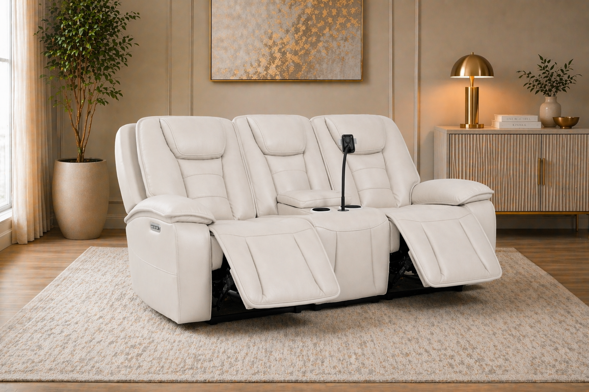 Hennaway Faux Leather Power Reclining Sofa, Loveseat & Chair Set