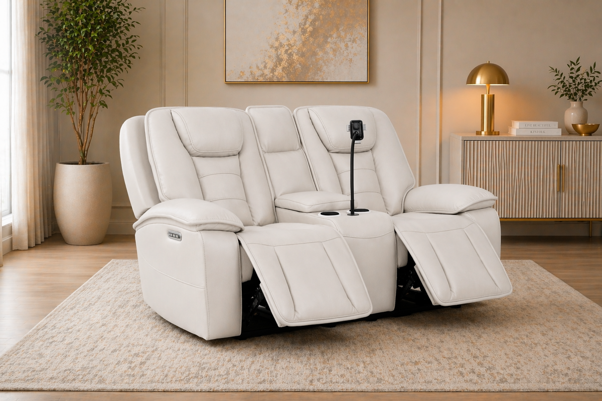 Hennaway Faux Leather Power Reclining Sofa, Loveseat & Chair Set