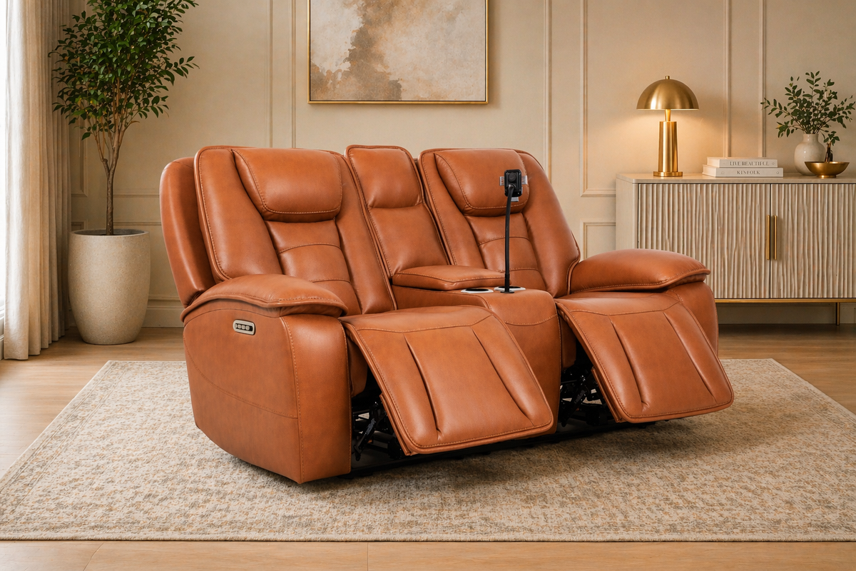 Hennaway Faux Leather Power Reclining Sofa, Loveseat & Chair Set