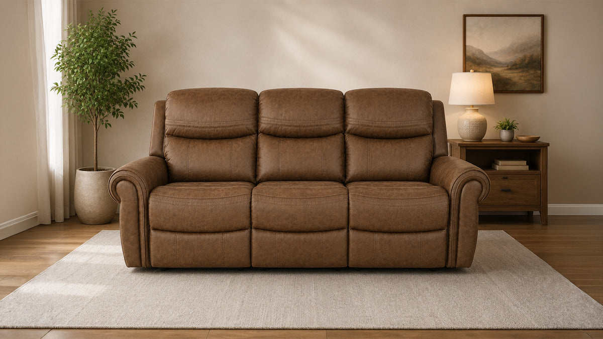 Suprema Faux Leather Reclining Sofa, Loveseat & Chair Set