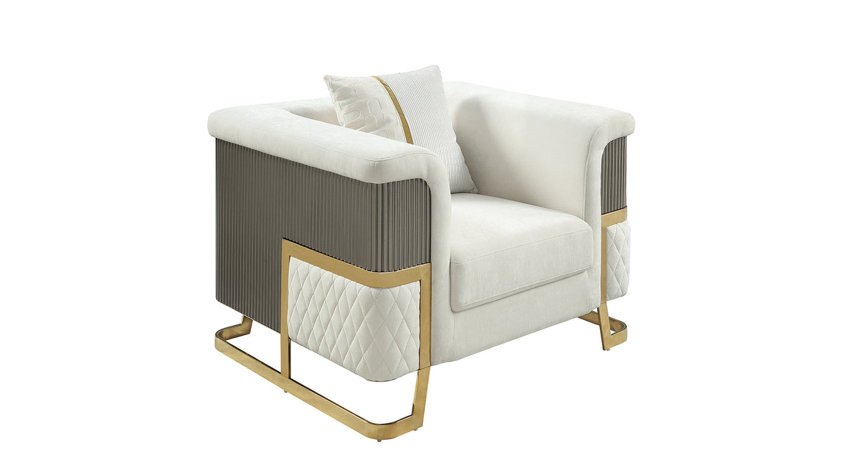 Malora Velvet Sofa, Loveseat & Chair Set
