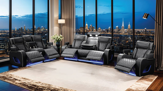 Fortessa Faux Leather Power Reclining Sofa, Loveseat & Chair Set