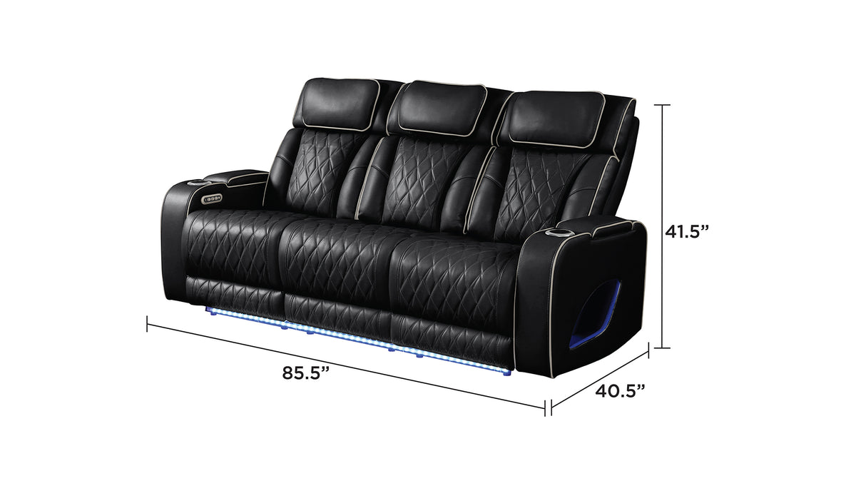 Fortessa Faux Leather Power Reclining Sofa, Loveseat & Chair Set
