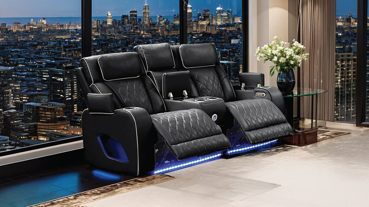 Fortessa Faux Leather Power Reclining Sofa, Loveseat & Chair Set