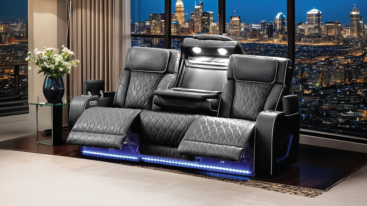 Fortessa Faux Leather Power Reclining Sofa, Loveseat & Chair Set