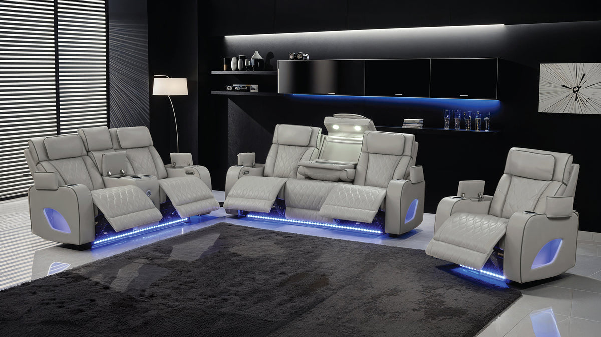 Fortessa Faux Leather Power Reclining Sofa, Loveseat & Chair Set