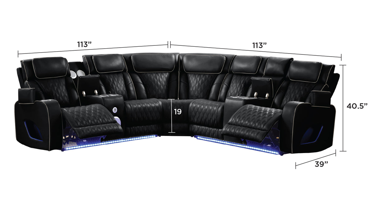 Fortessa Faux Leather Power Reclining Sectional Sofa