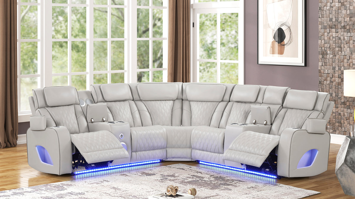 Fortessa Faux Leather Power Reclining Sectional Sofa
