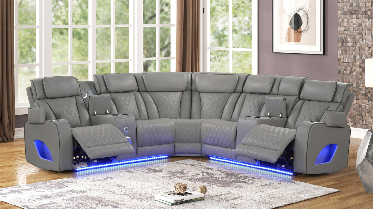 Fortessa Faux Leather Power Reclining Sectional Sofa