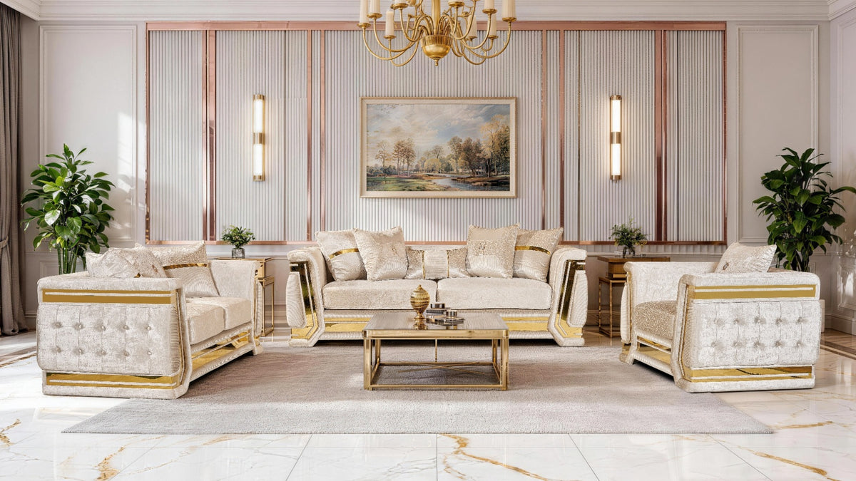 Otison Fabric Sofa, Loveseat & Chair Set