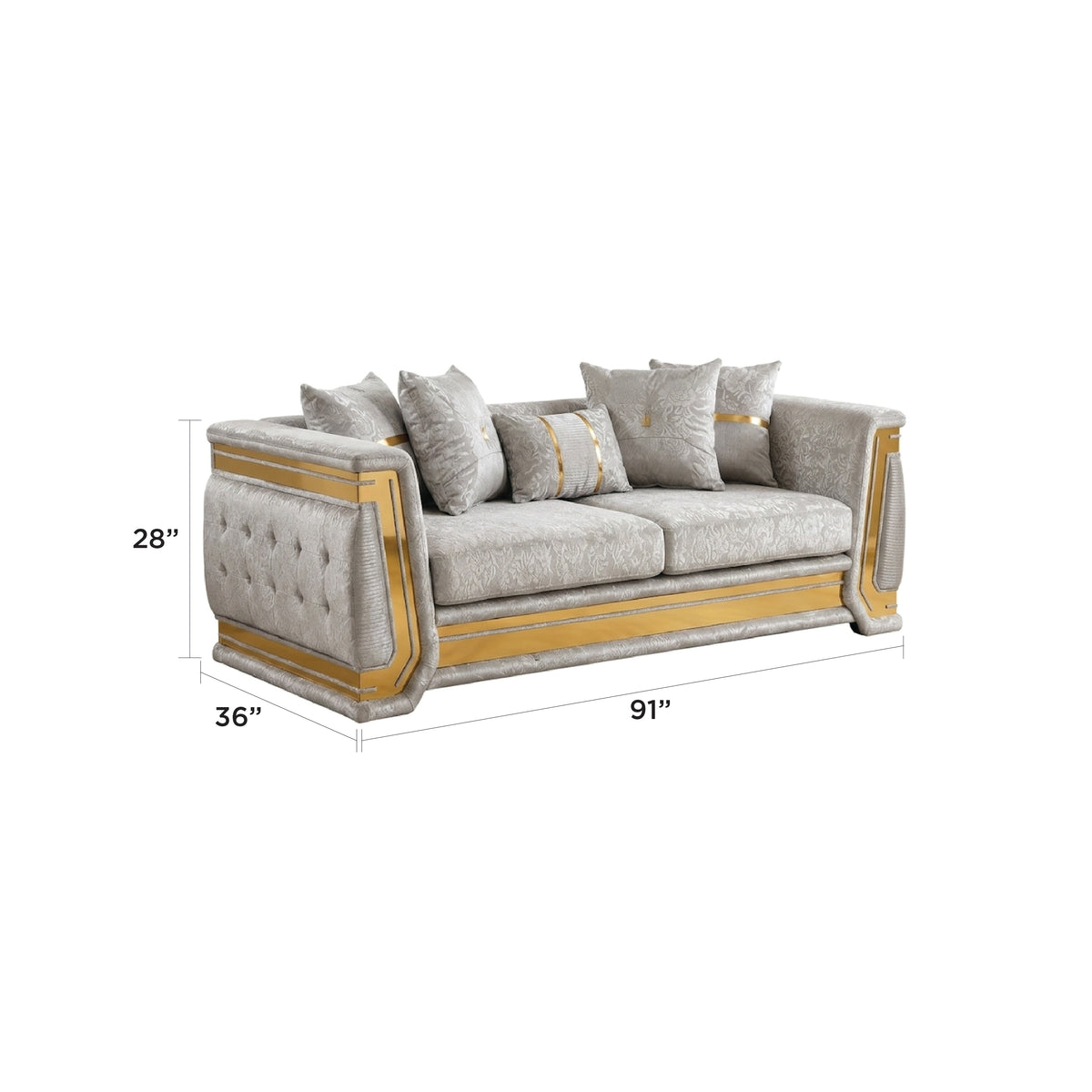 Otison Fabric Sofa, Loveseat & Chair Set