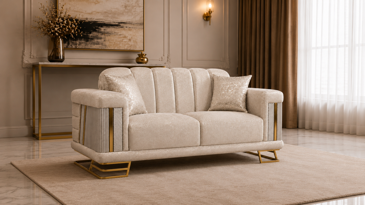 Percival Velvet Sofa, Loveseat & Chair Set