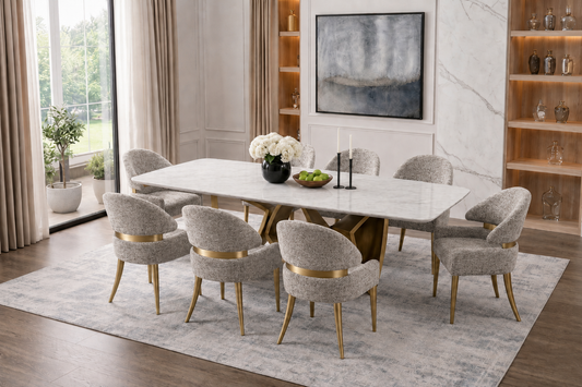 Renard Marble-Look Dining Table