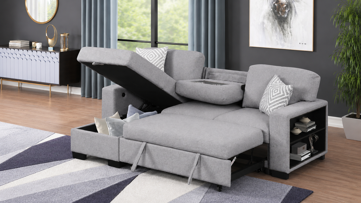 Pintora Fabric Sleeper Sectional Sofa