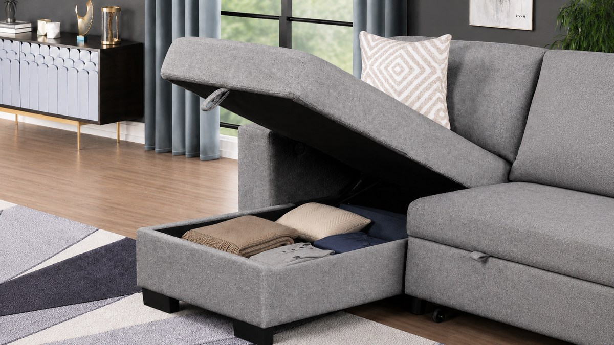 Pintora Fabric Sleeper Sectional Sofa