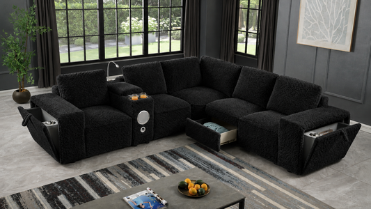 Milford Fabric Sleeper Sectional Sofa
