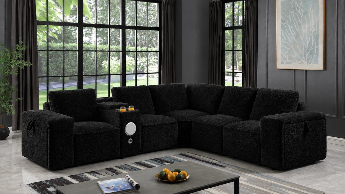Milford Fabric Sleeper Sectional Sofa