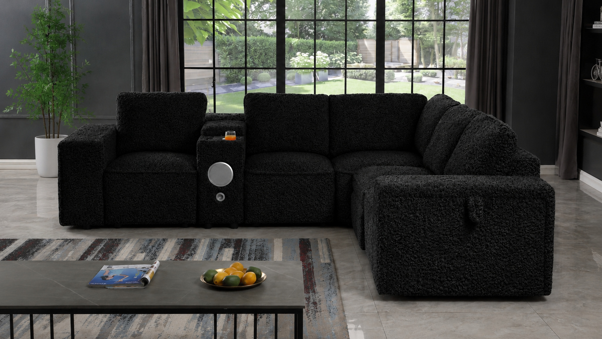 Milford Fabric Sleeper Sectional Sofa