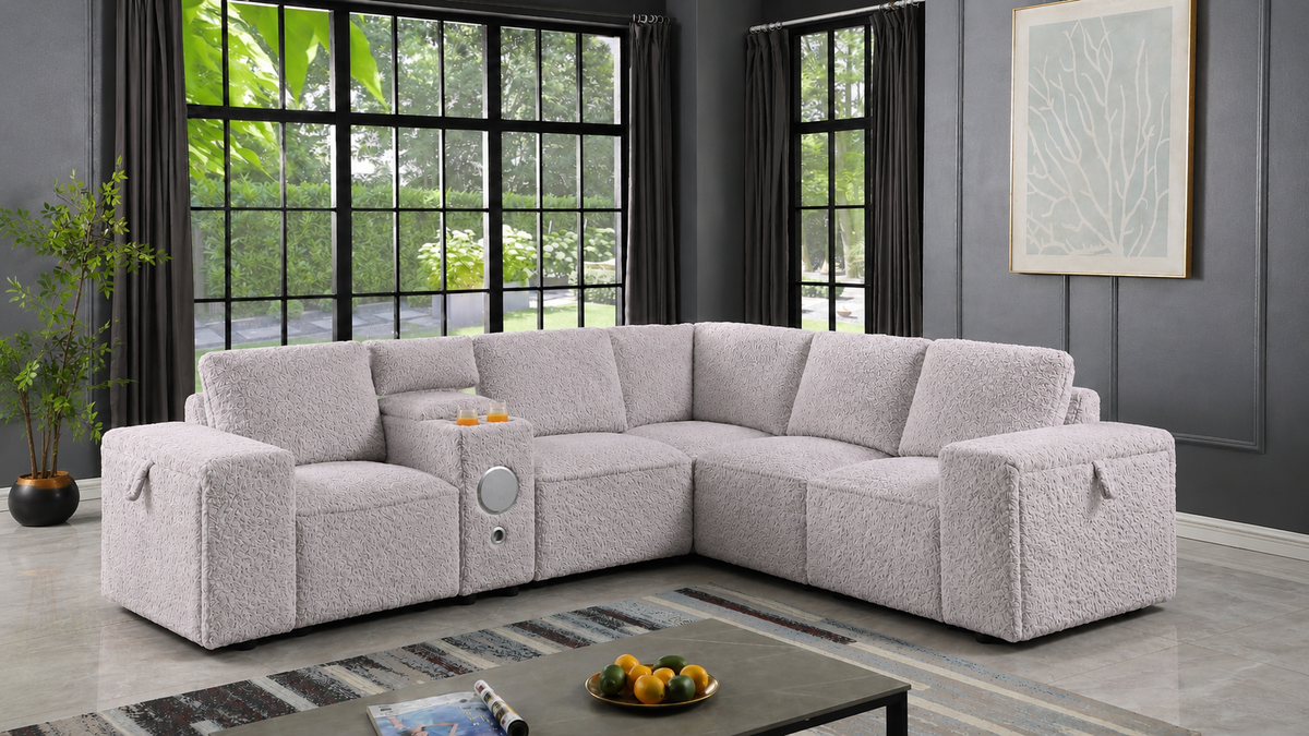 Milford Fabric Sleeper Sectional Sofa