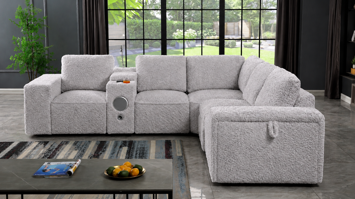 Milford Fabric Sleeper Sectional Sofa