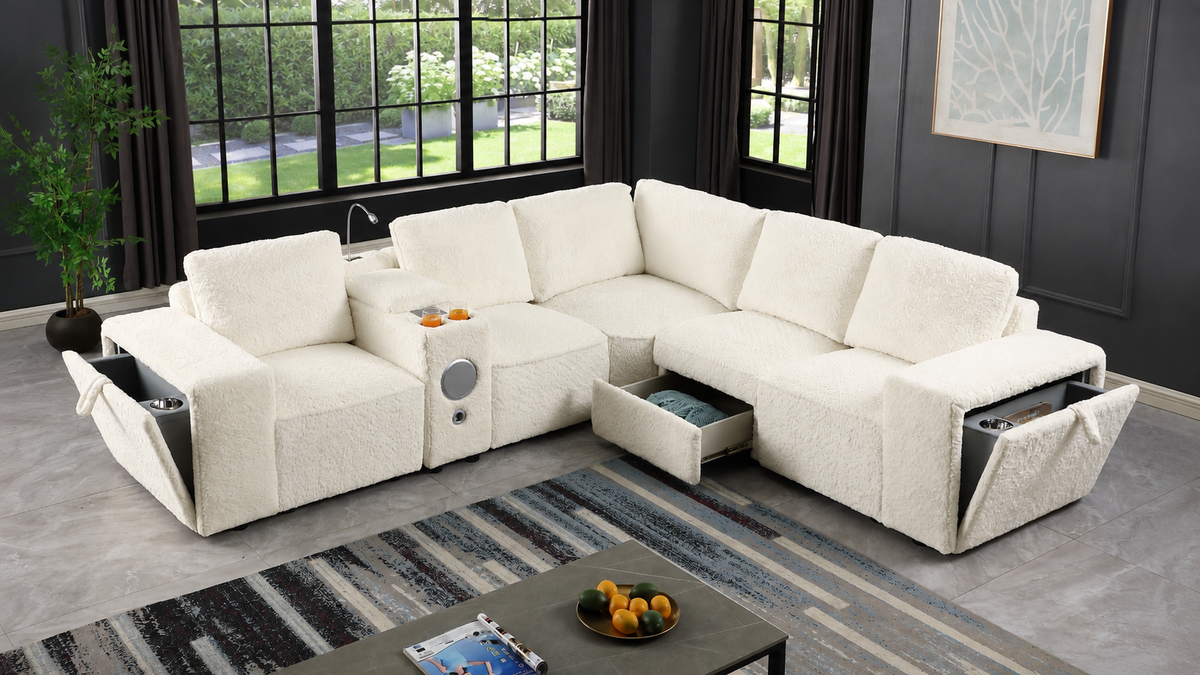 Milford Fabric Sleeper Sectional Sofa