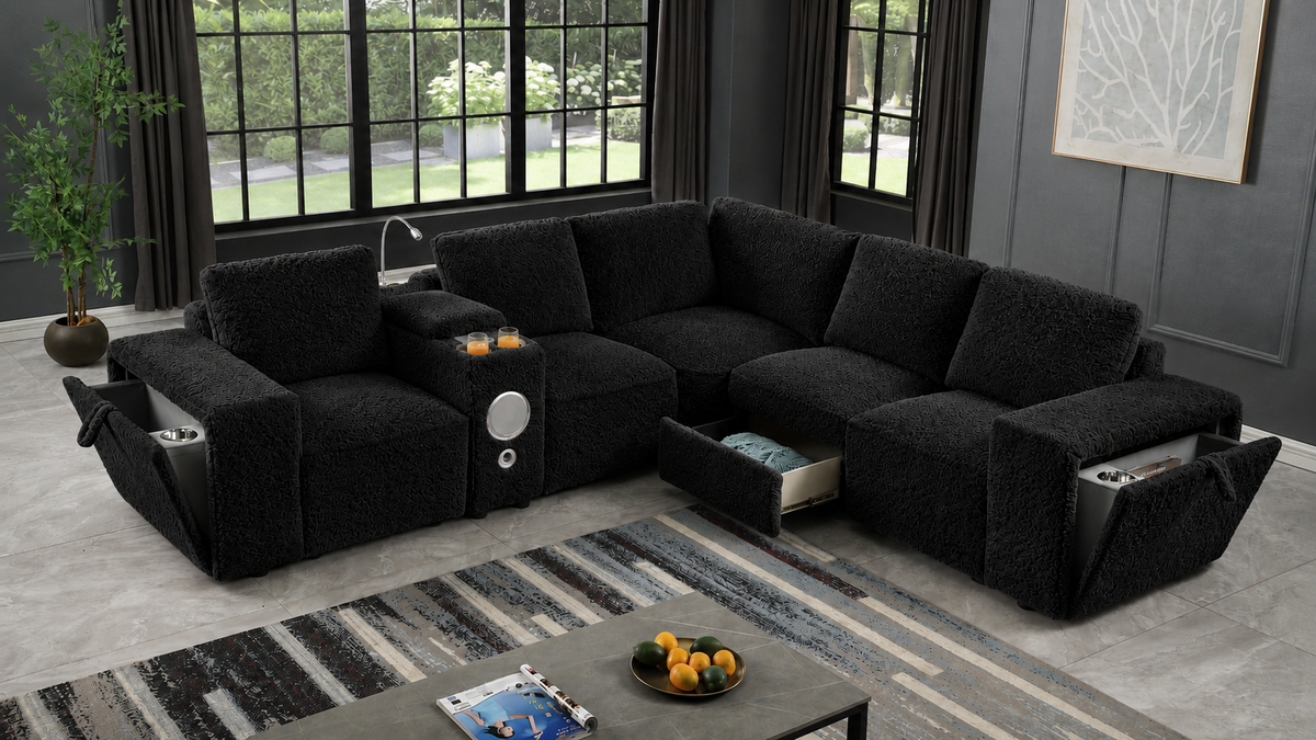 Milford Fabric Sleeper Sectional Sofa