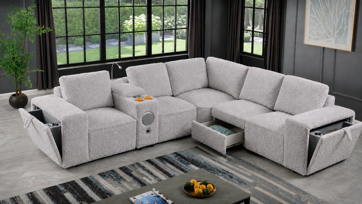 Milford Fabric Sleeper Sectional Sofa