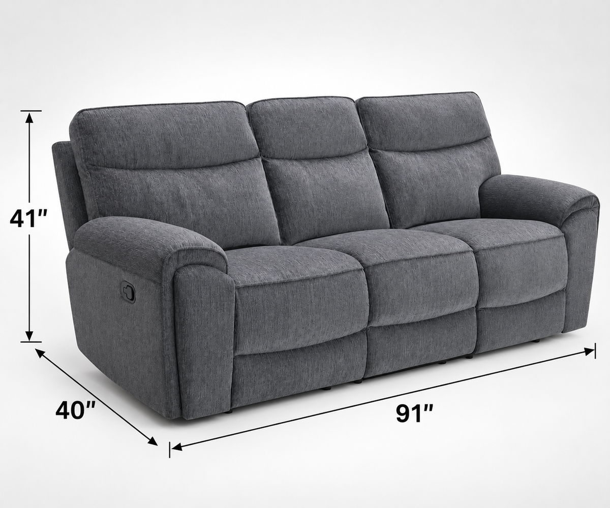 Sheana Fabric Reclining Sofa, Loveseat & Chair Set