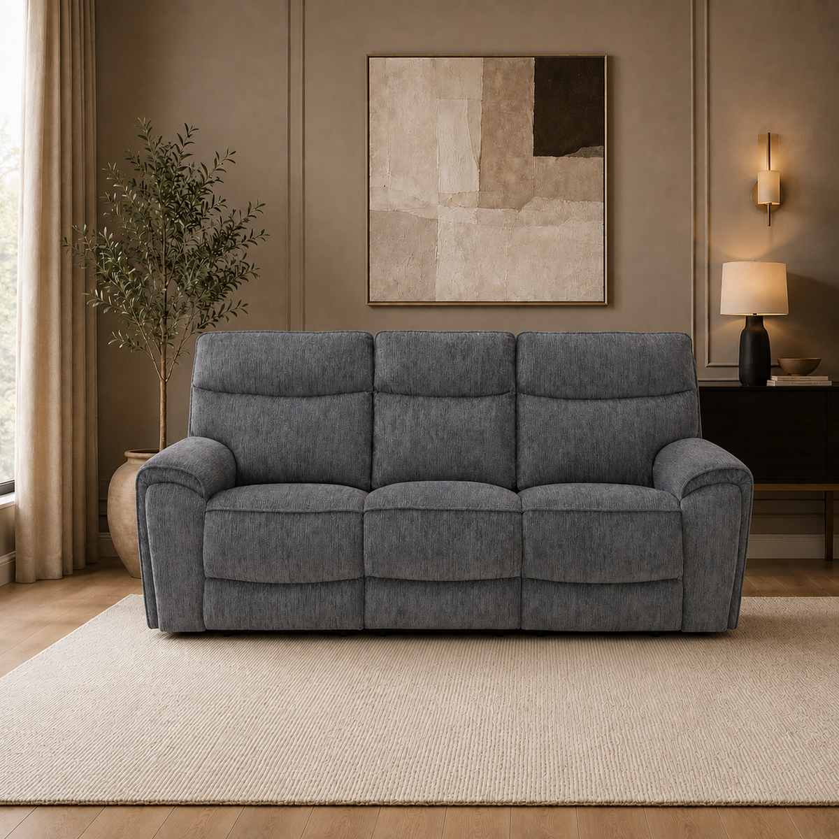 Shea Fabric Reclining Sofa, Loveseat & Chair Set