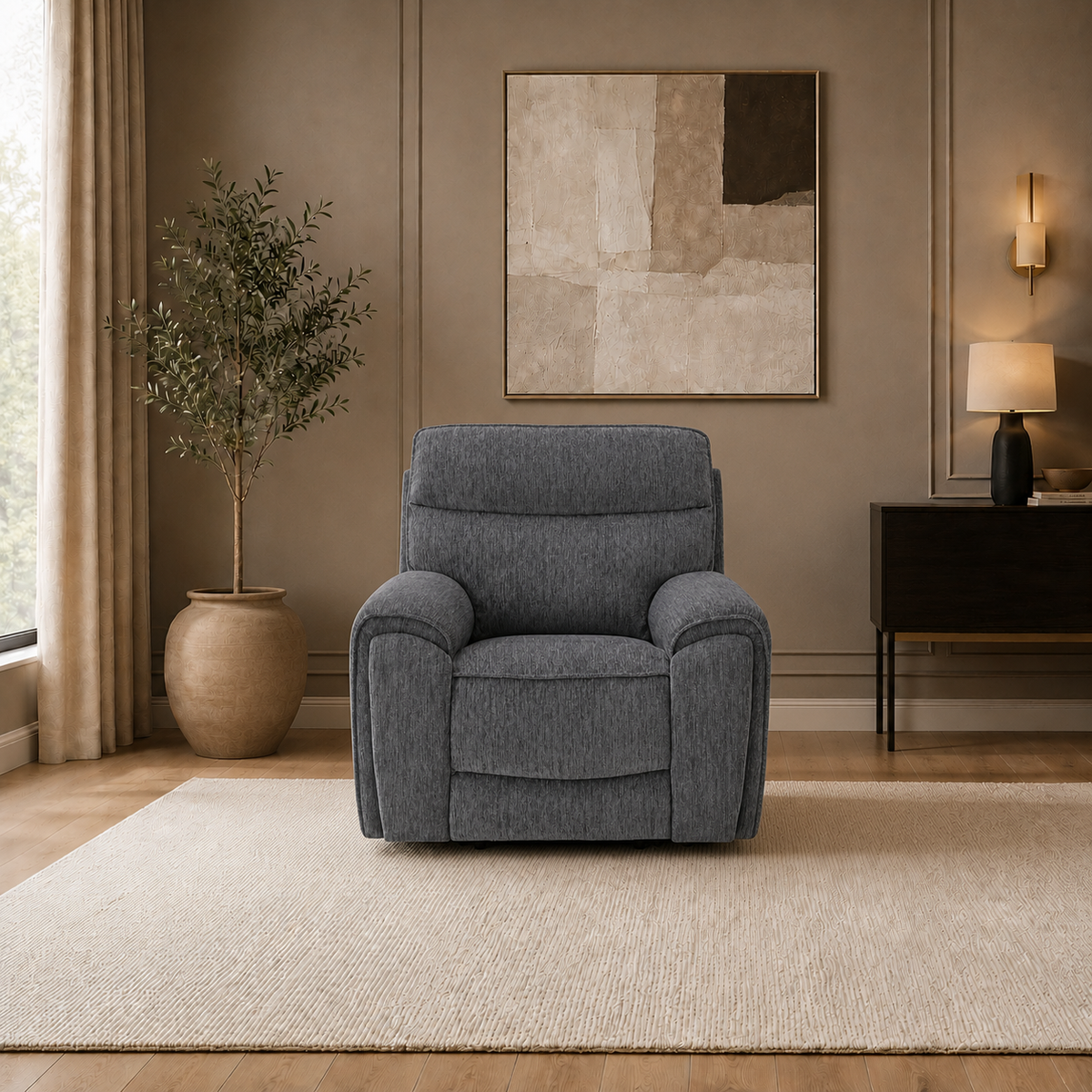 Shea Fabric Reclining Sofa, Loveseat & Chair Set
